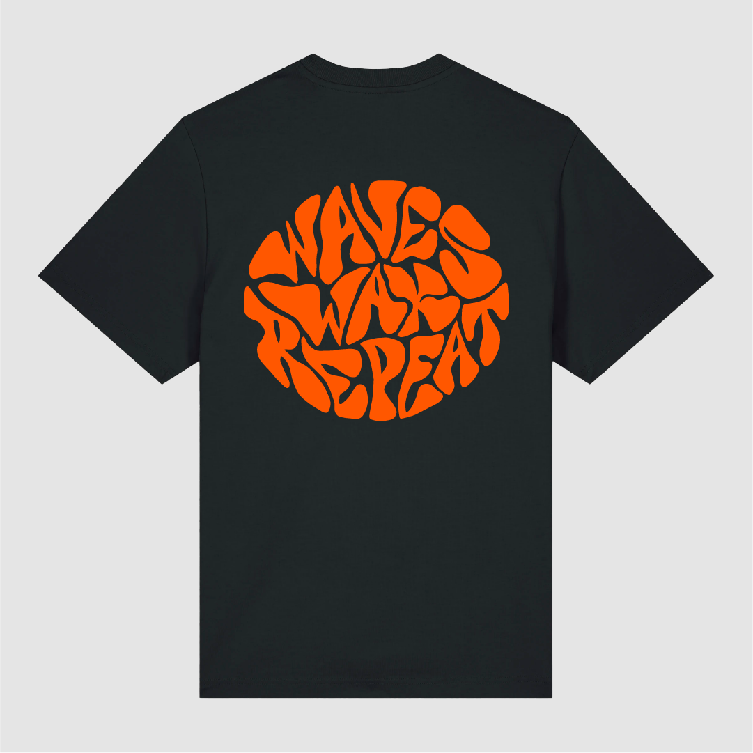 T-shirt Wave Wax Repeat Black / Orange