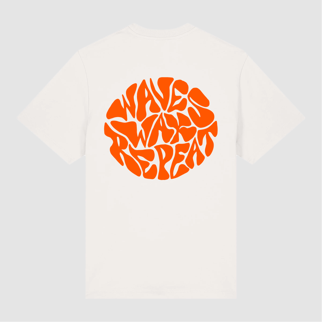 T-shirt Wave Wax Repeat Off White/ Orange