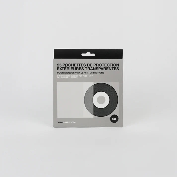 25 pochettes de protection extérieures transparentes 45T