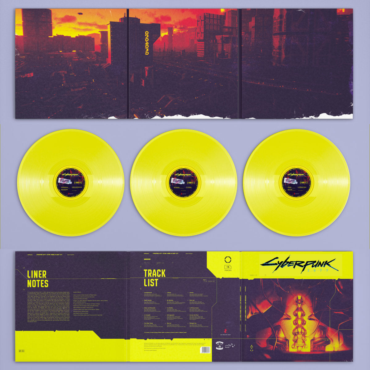 VA - Cyberpunk 2077 Future Sound Of Night City [Limited Edition 45rpm 3LP // 180g Yellow Vinyl // 3-Panel Heavyweight Gatefold Sleeve // Sticker Sheet]