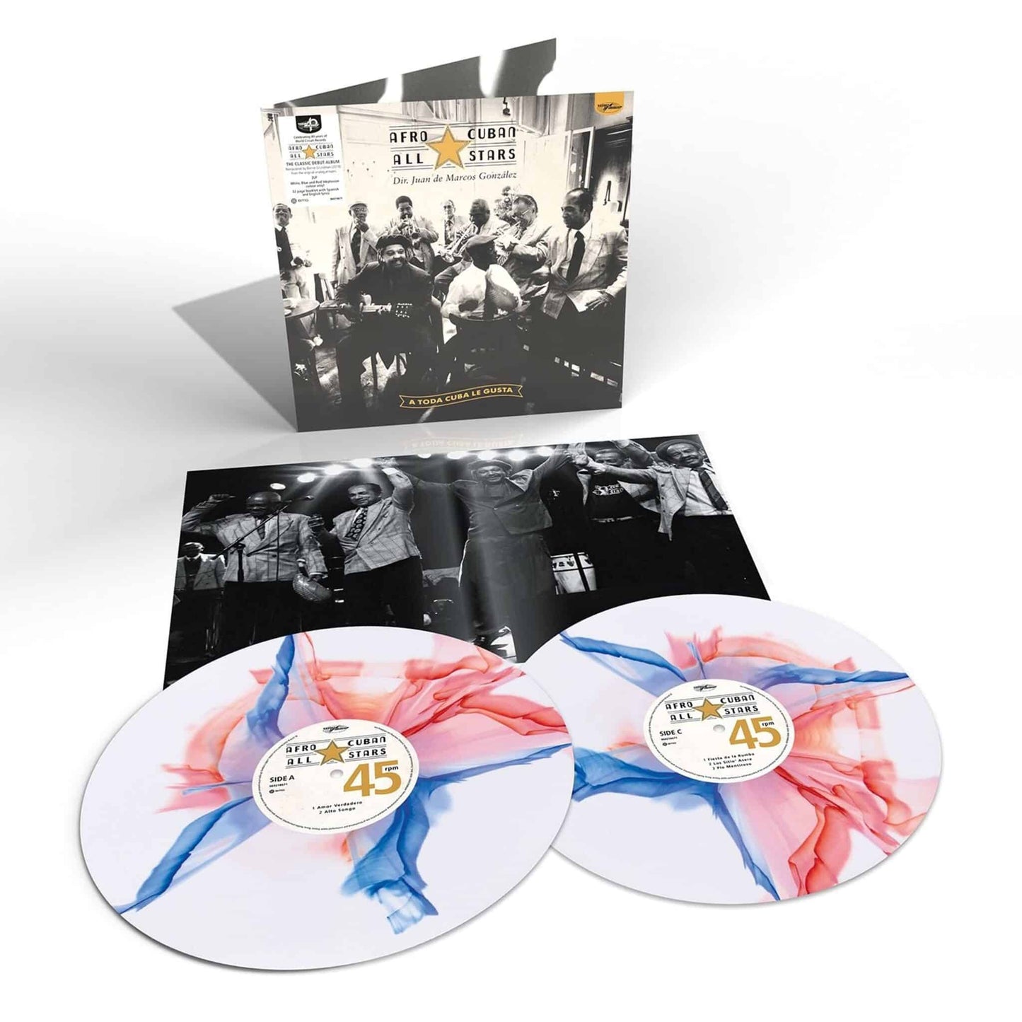 Afro Cuban All Stars - A Toda Cuba Le Gusta / White, blue & red inkimplision 2LP
