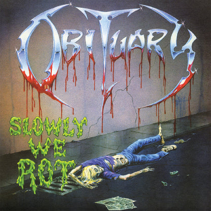 Obituary - Slowly We Rot | Milky Clear With Violet & Green Rot' Splatter Vinyl