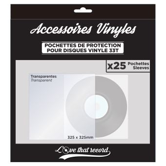 25 pochettes transparentes de protection pour vinyle