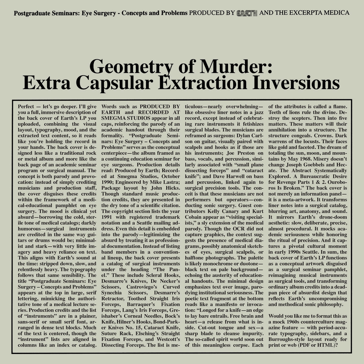 Earth X Black Noi$e - Geometry of Murder Extra Caps / Limited Edition Crystal Clear 2LP