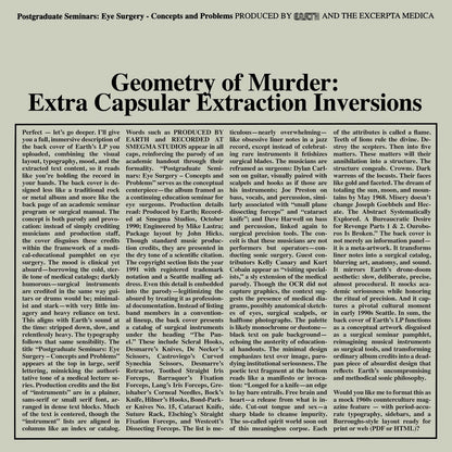 Earth X Black Noi$e - Geometry of Murder Extra Caps / Limited Edition Crystal Clear 2LP