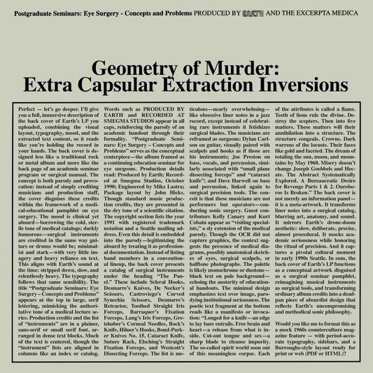Earth X Black Noi$e - Geometry of Murder Extra Caps / Limited Edition Crystal Clear 2LP