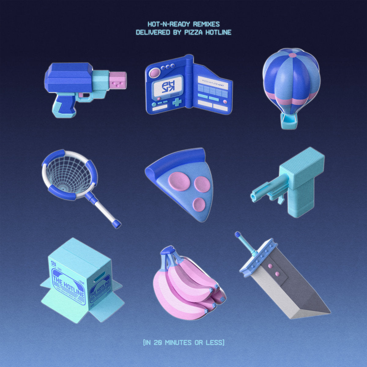 Hot N Ready Remixes Delivered By Pizza Hotline (In 20 Minutes Or Less) [Neon Arcade Arctic Pearl Colored 2LP // Limited Edition of 500]
