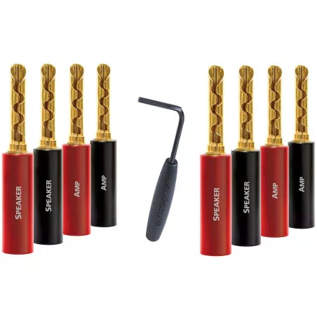 Audio Quest - Set de 8 bananes gold CF-BFA SureGrip 100