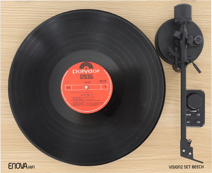 Enova - Platine Vinyle Hifi + Enceintes Finition Hêtre