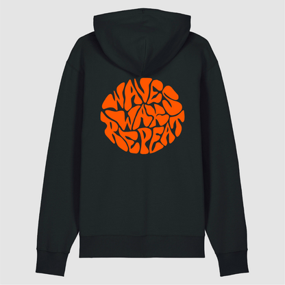 Hoodie Wave Wax Repeat Black / Orange