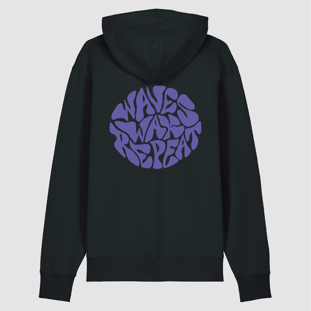 Hoodie Wave Wax Repeat Black / Violet