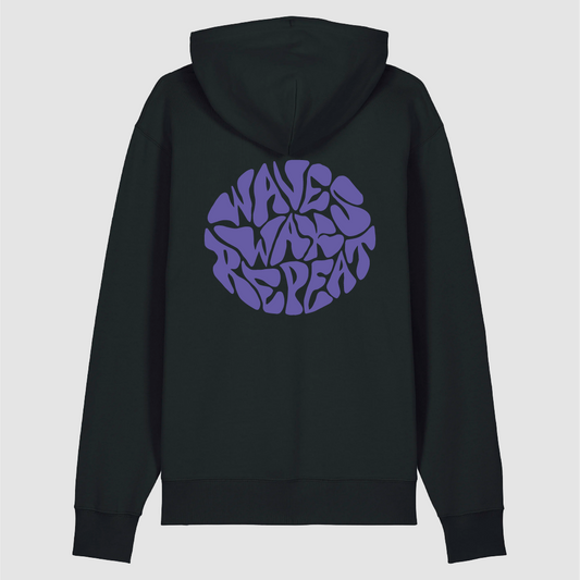 Hoodie Wave Wax Repeat Black / Violet