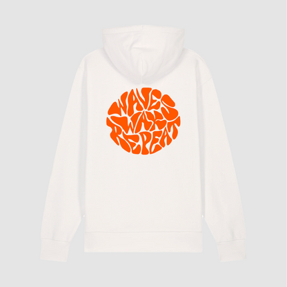 Hoodie Wave Wax Repeat Off White/ Orange