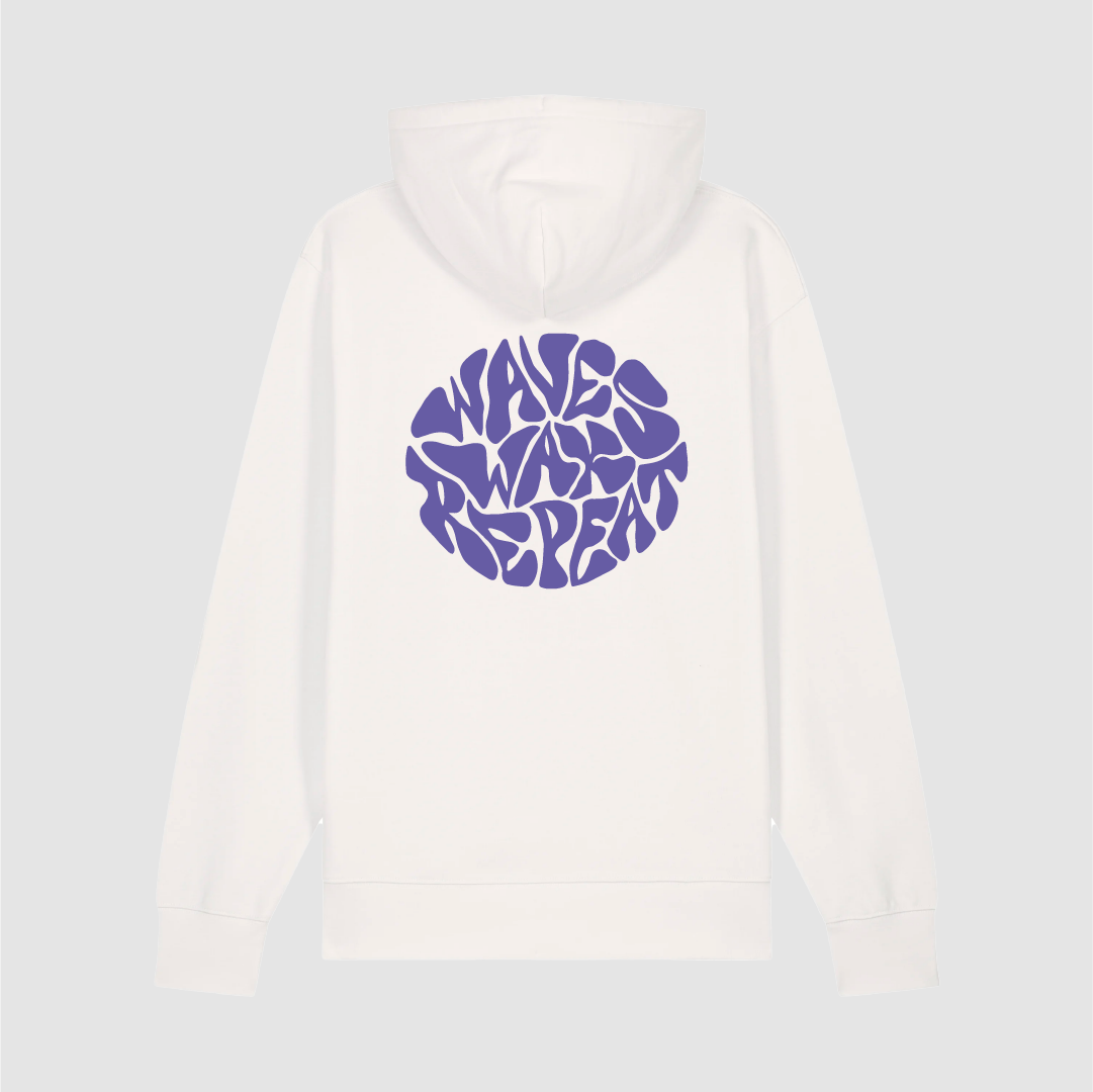 Hoodie Wave Wax Repeat Off White / Violet
