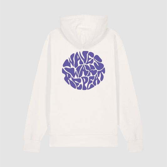 Hoodie Wave Wax Repeat Off White / Violet