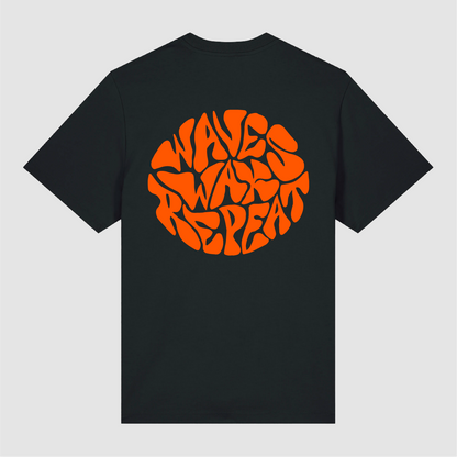 T-shirt Wave Wax Repeat Black / Orange
