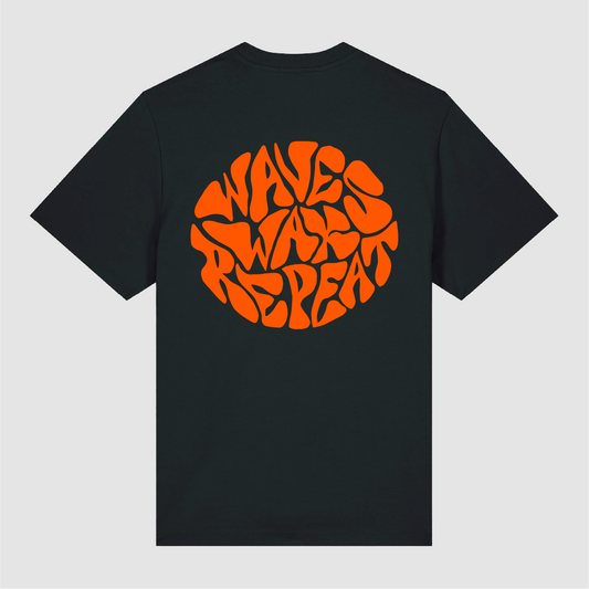 T-shirt Wave Wax Repeat Black / Orange