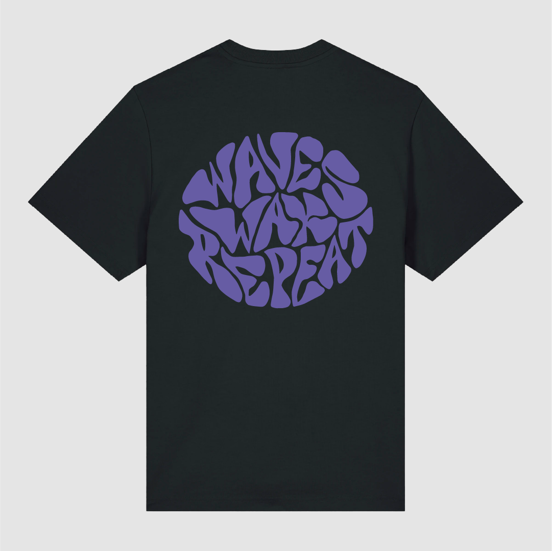 T-shirt Wave Wax Repeat Black / Violet