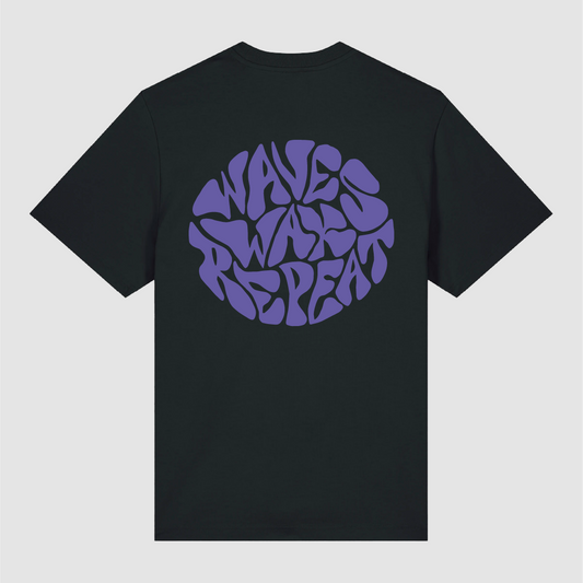 T-shirt Wave Wax Repeat Black / Violet