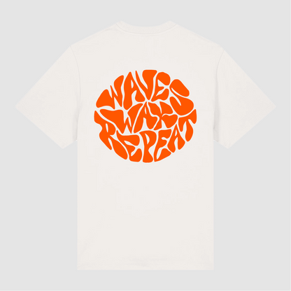 T-shirt Wave Wax Repeat Off White/ Orange