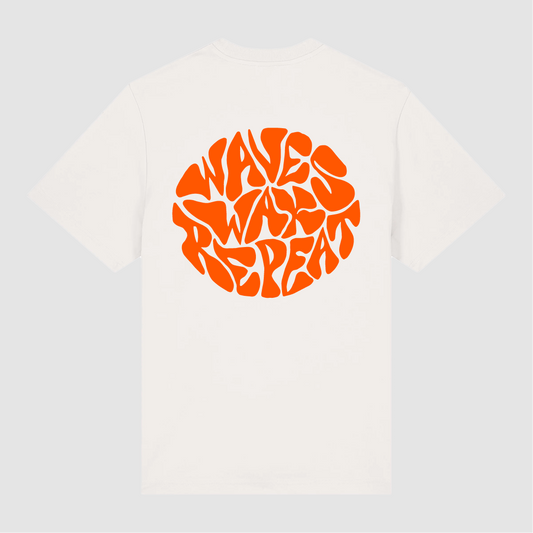 T-shirt Wave Wax Repeat Off White/ Orange