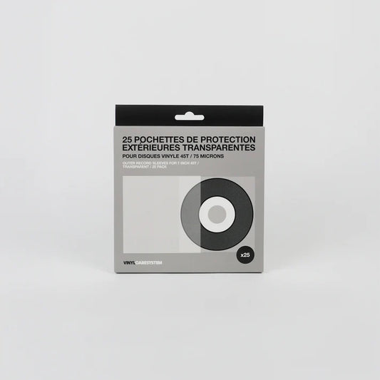 25 pochettes de protection extérieures transparentes 45T
